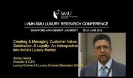 Mr Abhay Gupta shares his opinion on Indian Luxury Market Consumers @ LVMH - SMU Research Conference