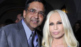 Abhay Gupta with Donatella Versace in a private dinner party at Versace Villa, where she gifted him coffee table book- 'Men without Ties' personally signed by her and wished him good luck for his journey.